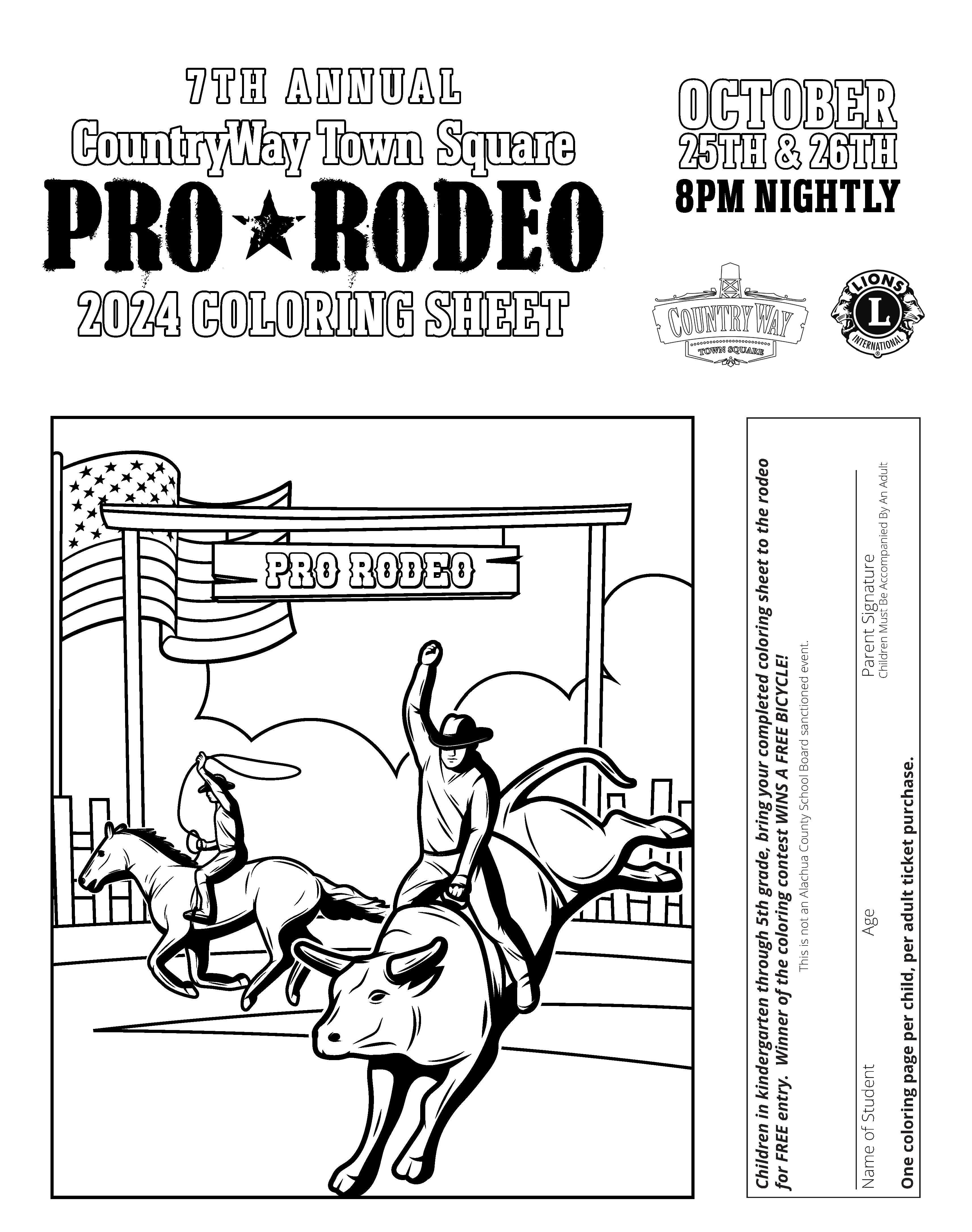 CountryWay Town Square Coloring Sheet