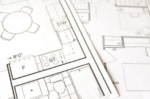Image shows a custom home floor plan design.