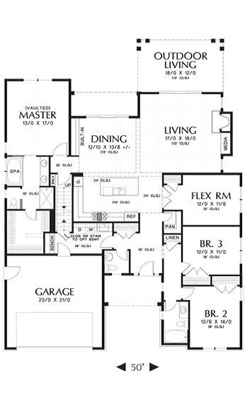 The Laurel custom home floor plan.